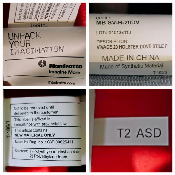 #12 The Manfrotto ITALIAN MB SV-HM-20DV Vivace 20 Holster Camera Bag Dove BNWT - Picture 11 of 15